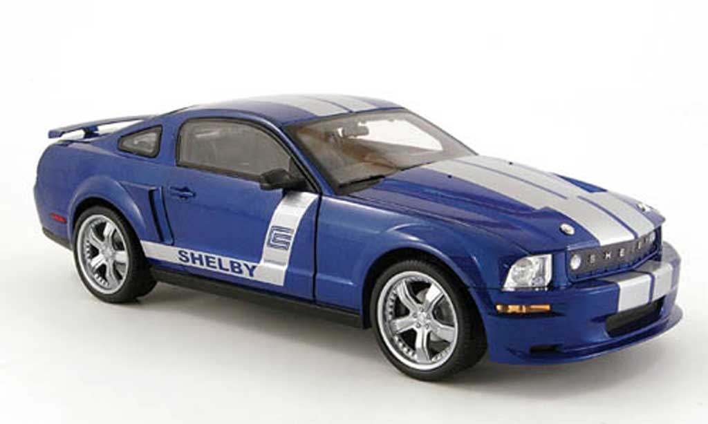 Shelby GT 1/18 Shelby Collectibles cs 6 blu avec bandes grigios 2008 modellino in miniatura