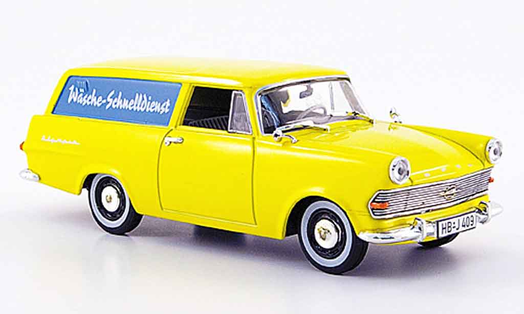 Opel Rekord 1/43 Starline p 2 caravan giallo wasche schnelldienst 1960 modellino in miniatura