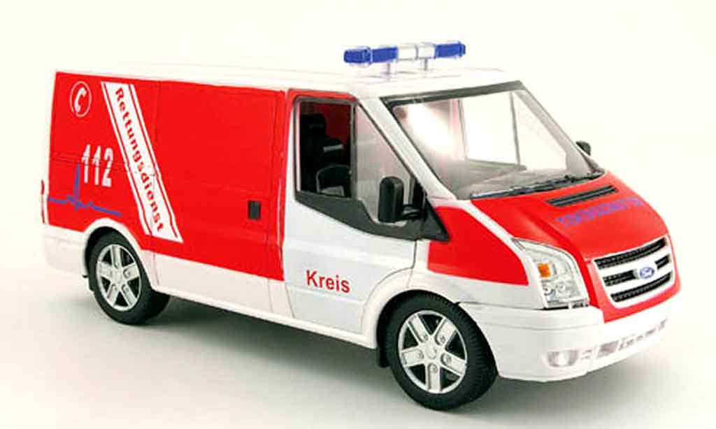 Ford Transit 1/18 Powco kasten pompier rettungsdienst modellino in miniatura