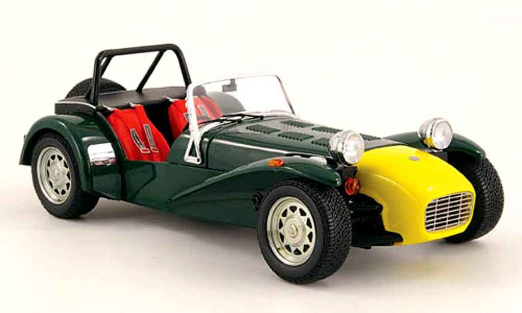 Caterham Super Seven 1/18 Kyosho grun et giallo modellino in miniatura