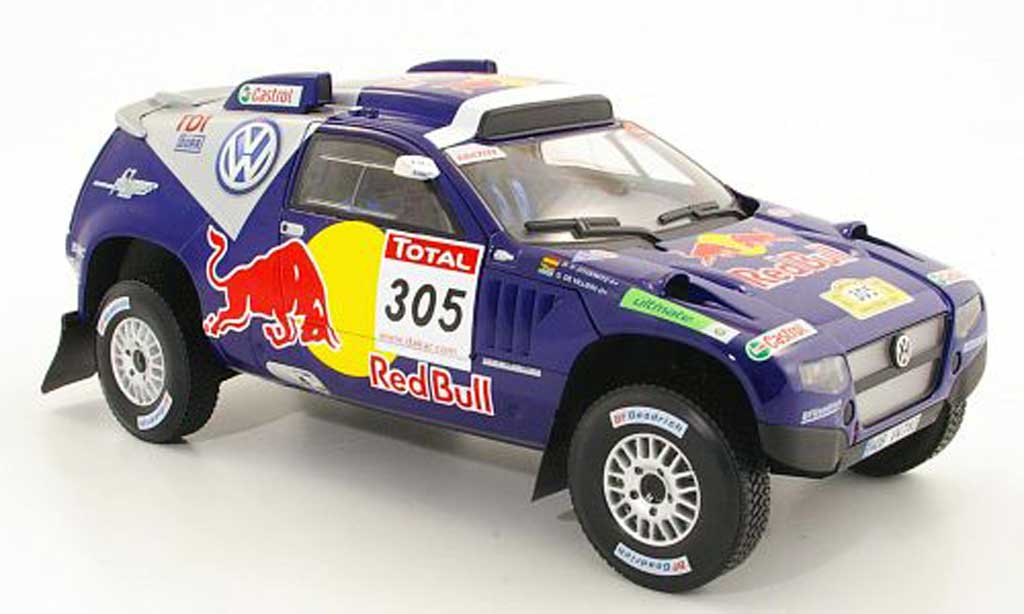 Volkswagen Touareg 1/18 Norev Race No.305 Red Bull Rally Dakar 2009 G.De Villiers / D.Von Zitzewitz modellino in miniatura