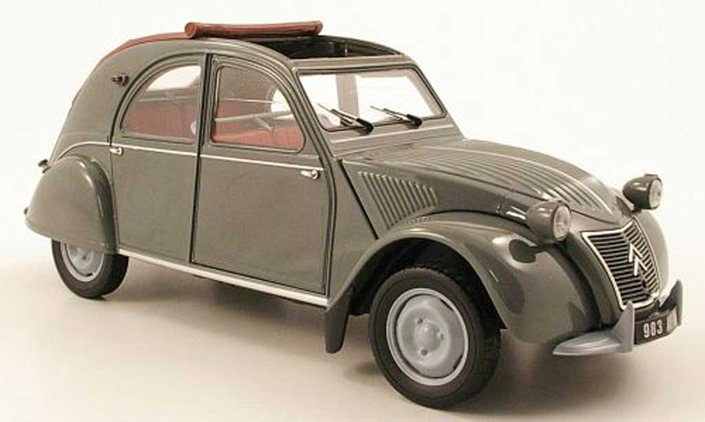 Citroen 2CV 1/18 Norev azlp grigio 1958 avec toit ouvrant modellino in miniatura