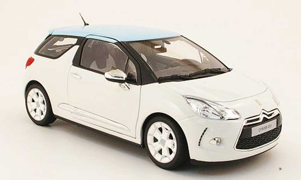 DS Automobiles DS3 1/18 Norev bianco/blu 2010 modellino in miniatura