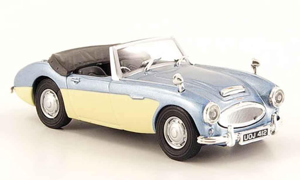 Austin Healey 100 1/43 Cararama /6 grigio metallisee blu beige modellino in miniatura
