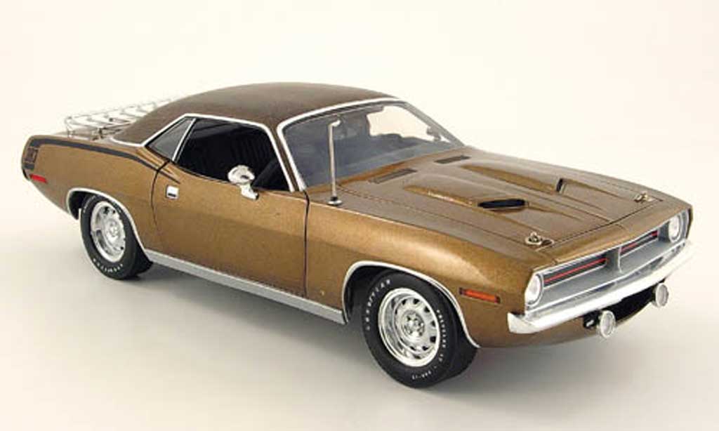 Plymouth Cuda 1970 1/18 Highway 61 1970 gator top marroneee modellino in miniatura