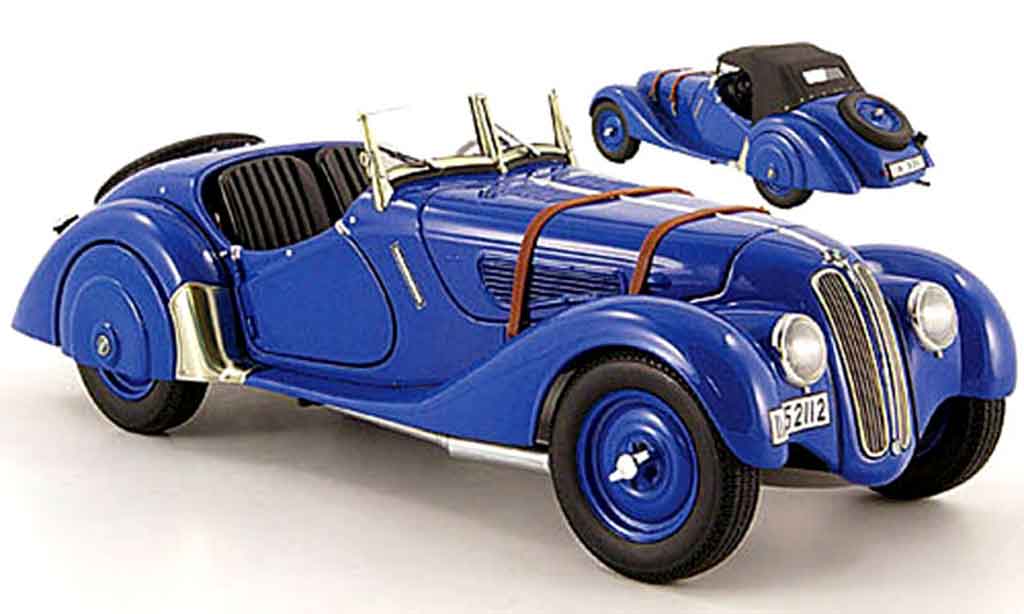 Bmw 328 1938 1/18 Autoart 1938 roadster blu modellino in miniatura