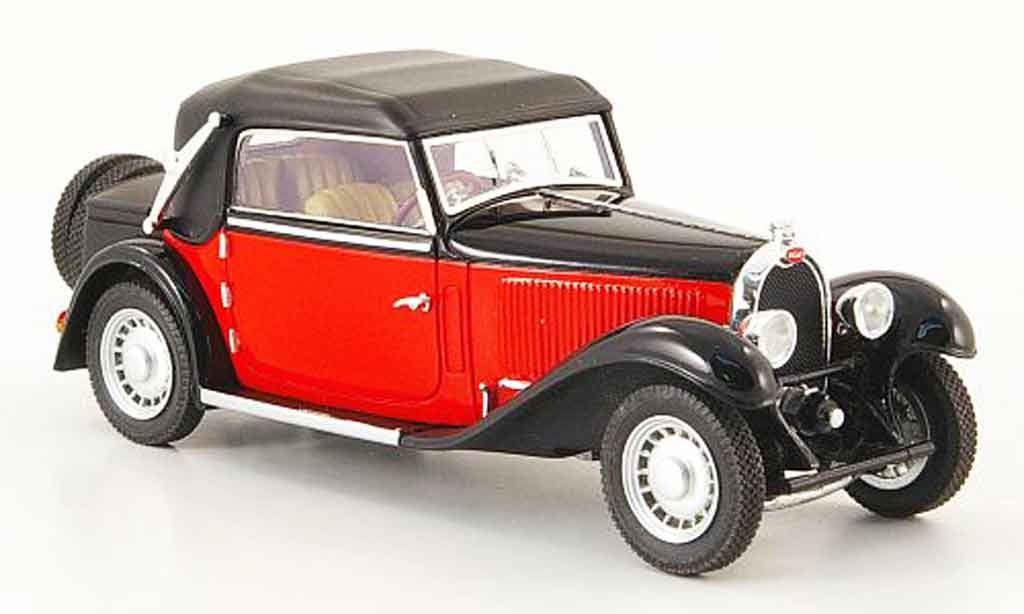 Bugatti 49 1/43 Luxcar cabriolet rosso nero geschlossen 1934 modellino in miniatura