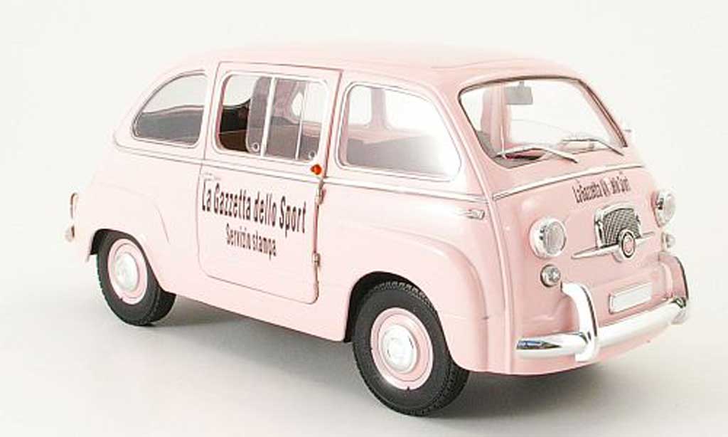 Fiat 600 1/18 Mini Miniera multipla gazetta dello sport modellino in miniatura
