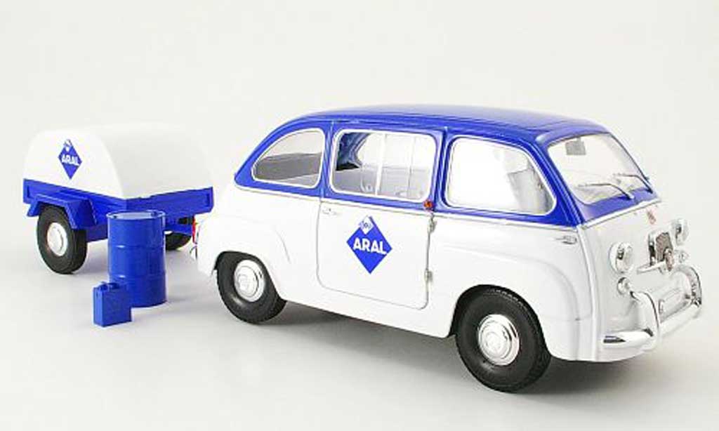 Fiat 600 1/18 Mini Miniera multipla aral avec anhanger modellino in miniatura