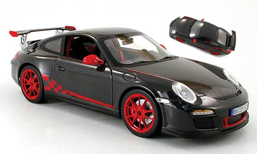 Porsche 997 GT3 RS 1/18 Norev GT3 RS 2009 grigio/rosso modellino in miniatura