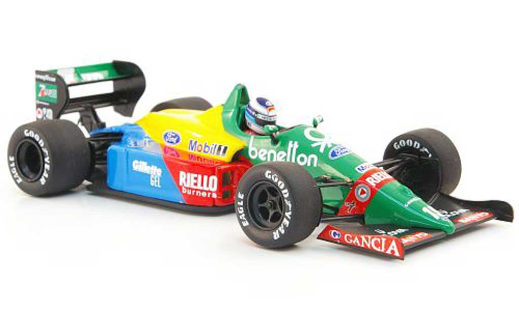 Ford F1 1990 1/43 Minichamps 1990 Benetton B188 No.19 M.Hakkinen Test Silverstone modellino in miniatura