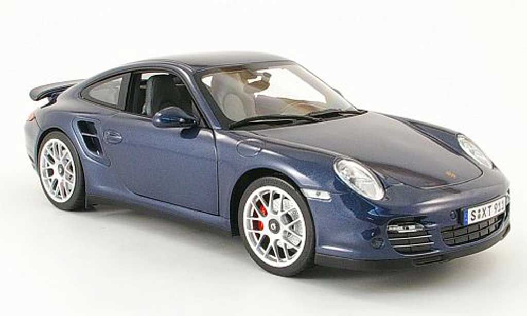 Porsche 997 Turbo 1/18 Norev Turbo blu 2009 modellino in miniatura