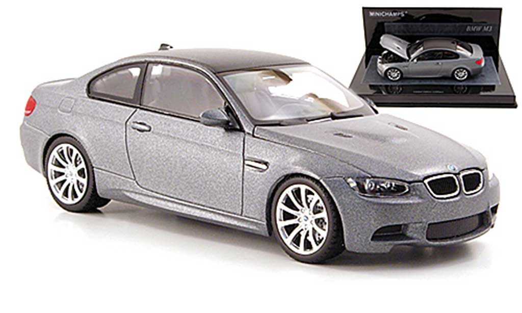 Bmw M3 E92 1/43 Minichamps E92 mattgrigio/carbonoptik 2009 modellino in miniatura