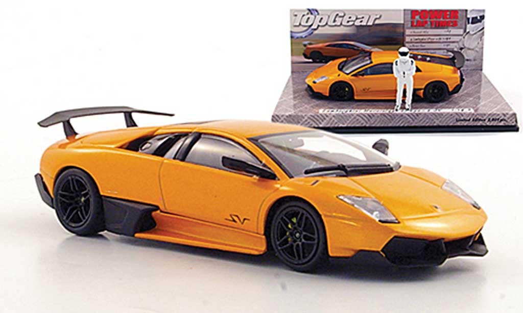 Lamborghini Murcielago LP670 1/43 Minichamps LP670 SV orange avec Figur ''The Stig'' modellino in miniatura