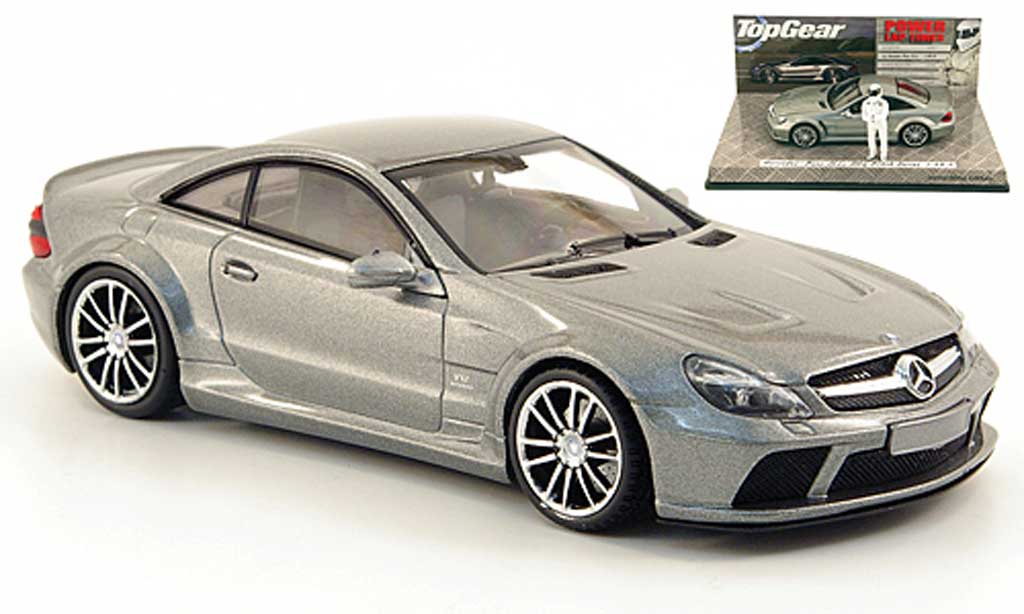 Mercedes Classe SL 65 1/43 Minichamps 65 AMG Black Series (R230) grigio avec Figur The Stig 2009 modellino in miniatura