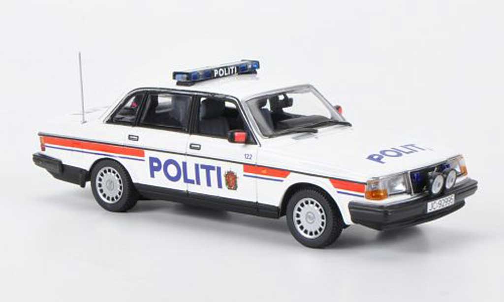 Volvo 240 GL 1/43 Minichamps GL Politi Polizei Norwegen 1986 modellino in miniatura