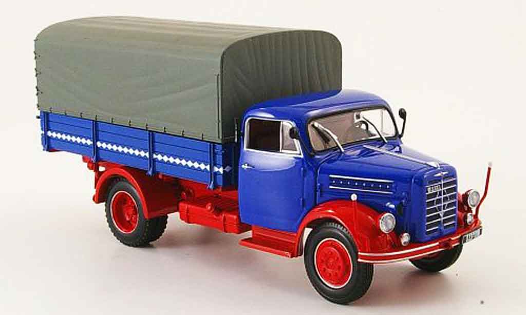 Borgward B4500 1/43 Minichamps Pritsche Plane blu rosso avec Rautenband 1954 modellino in miniatura