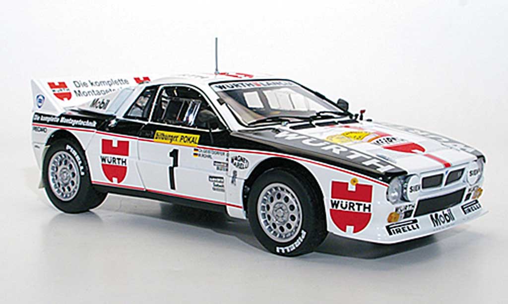 Lancia 37 1/18 Kyosho Rally No.1 Wurth W.Rohrl/C.Geistdorfer Rally Deutschland 1983 modellino in miniatura