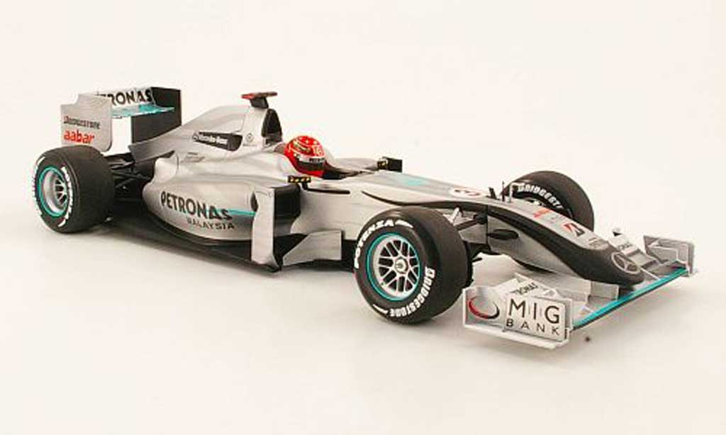 Mercedes F1 1/18 Minichamps gp no.3 petronas m.schumacher showcar 2010 modellino in miniatura