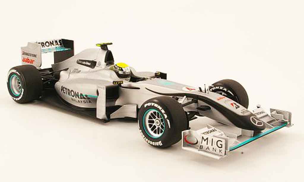 Mercedes F1 1/18 Minichamps gp no.4 petronas n.rosberg showcar 2010 modellino in miniatura