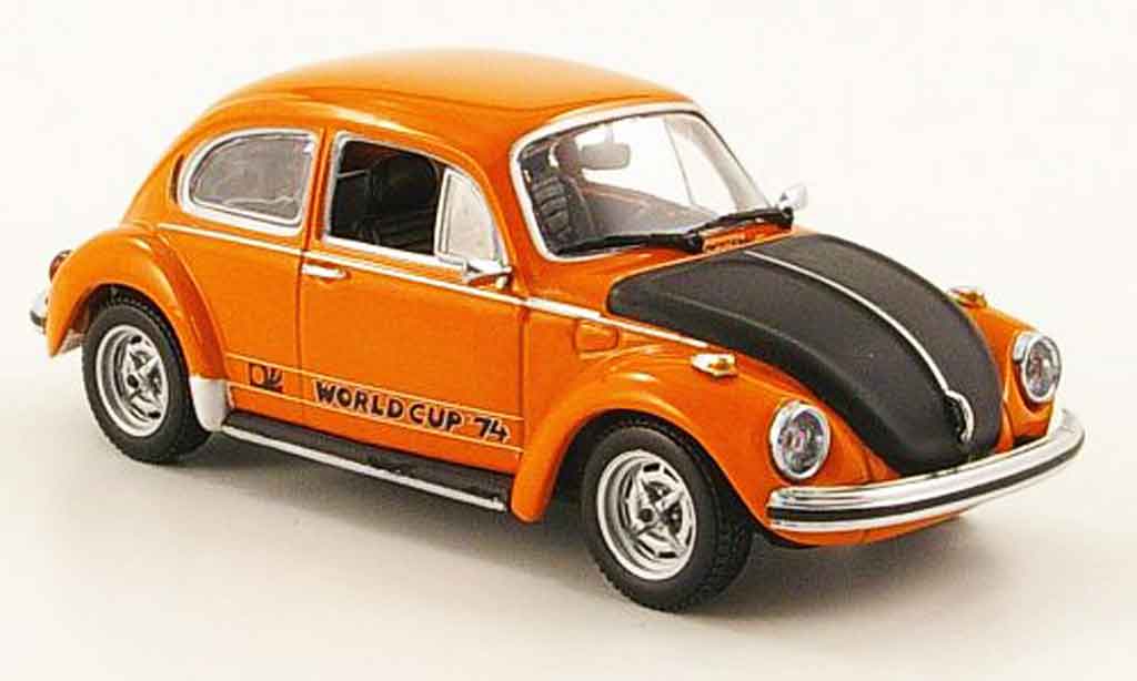 Volkswagen Coccinelle 1/43 Minichamps 1303 world cup orange nero 1974 modellino in miniatura