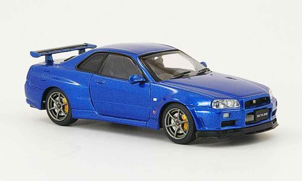Nissan Skyline R34 1/43 Ebbro R34 GT R V Spec II blu 2001 02 modellino in miniatura