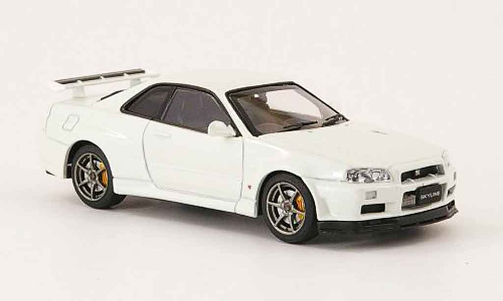 Nissan Skyline R34 1/43 Ebbro R34 GT R V Spec II bianco 2001 02 modellino in miniatura
