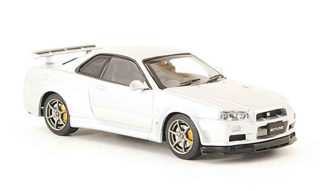 Nissan Skyline R34 1/43 Ebbro R34 GT R V Spec II grigio metallisee 2001 02 modellino in miniatura