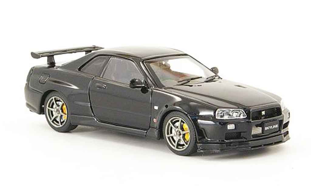 Nissan Skyline R34 1/43 Ebbro R34 GT R V Spec II nero 2001 02 modellino in miniatura