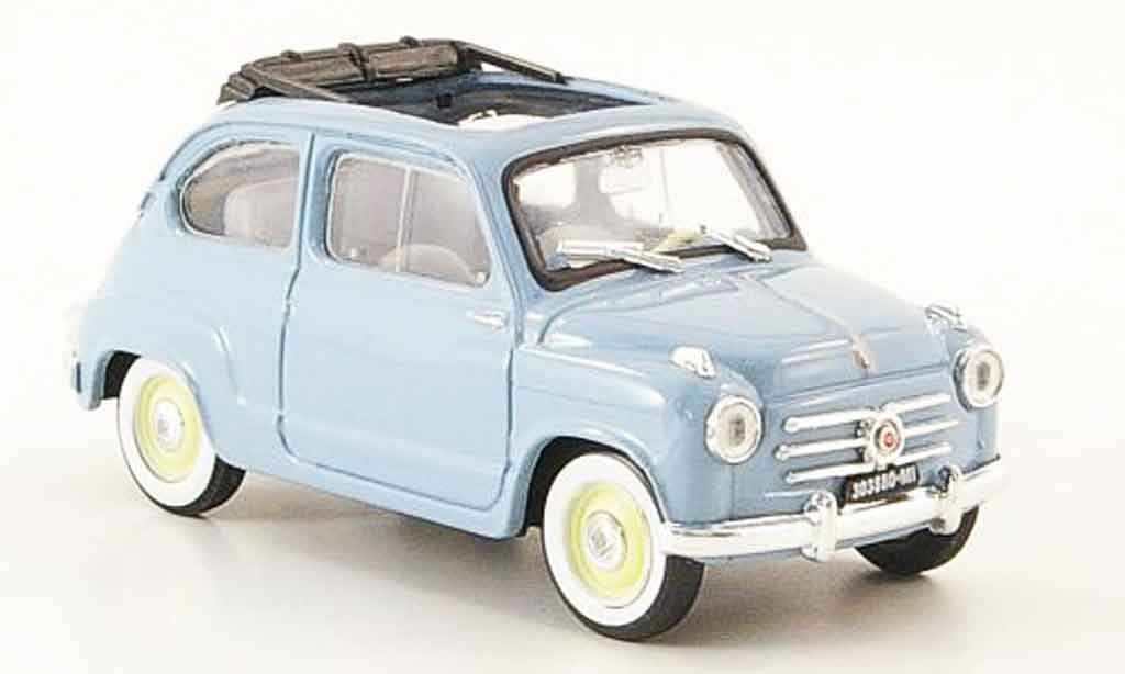 Fiat 600 1/43 Brumm (Serie 1) grigioblu offen 1956 modellino in miniatura