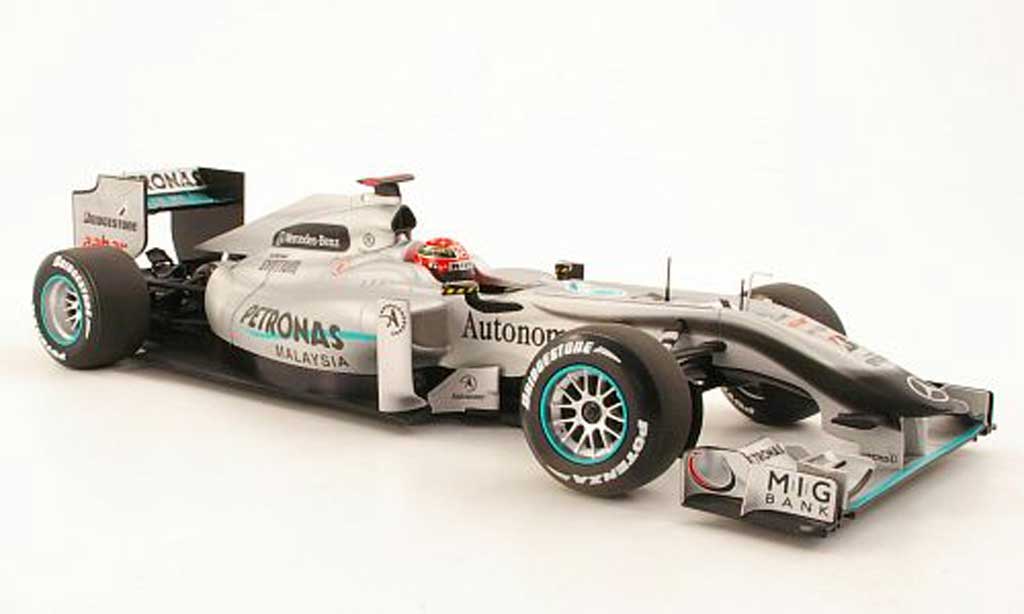 Mercedes F1 1/18 Minichamps GP MGP W01 No.3 Petronas M.Schumacher Saison 2010 modellino in miniatura