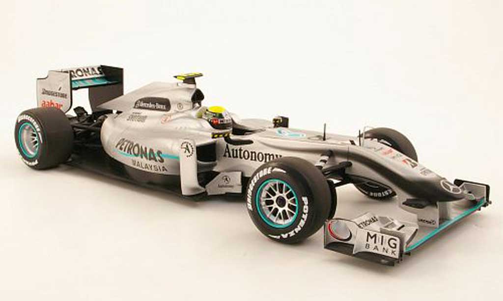Mercedes F1 1/18 Minichamps MGP W01 No4 Petronas N.Rosberg Saison 2010 modellino in miniatura