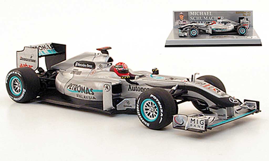 Mercedes F1 2010 1/43 Minichamps 2010 GP Petronas MGP W01 No.3 modellino in miniatura