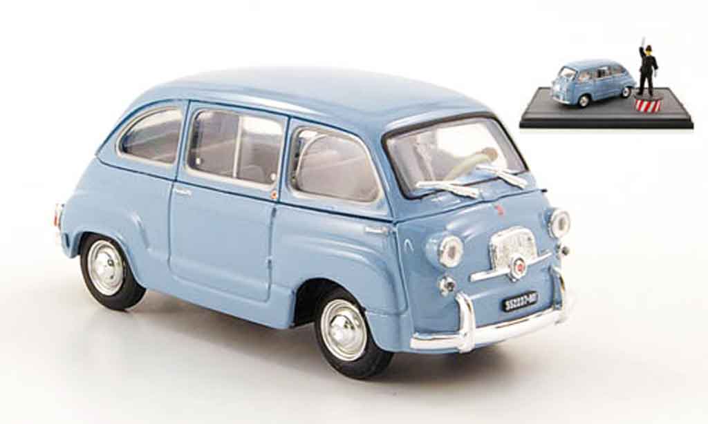 Fiat 600 1/43 Brumm D Multipla blu avec Figuren 1960 modellino in miniatura