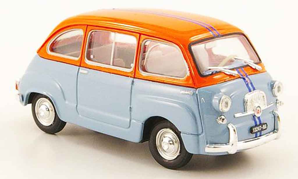 Fiat 600 1/43 Brumm D Multipla blu orange 1966 modellino in miniatura