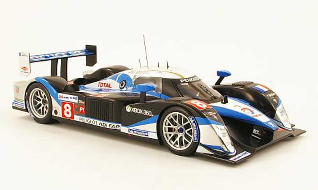 Peugeot 908 2009 1/18 Norev 2009 hdi fap no.8 24h le mans modellino in miniatura
