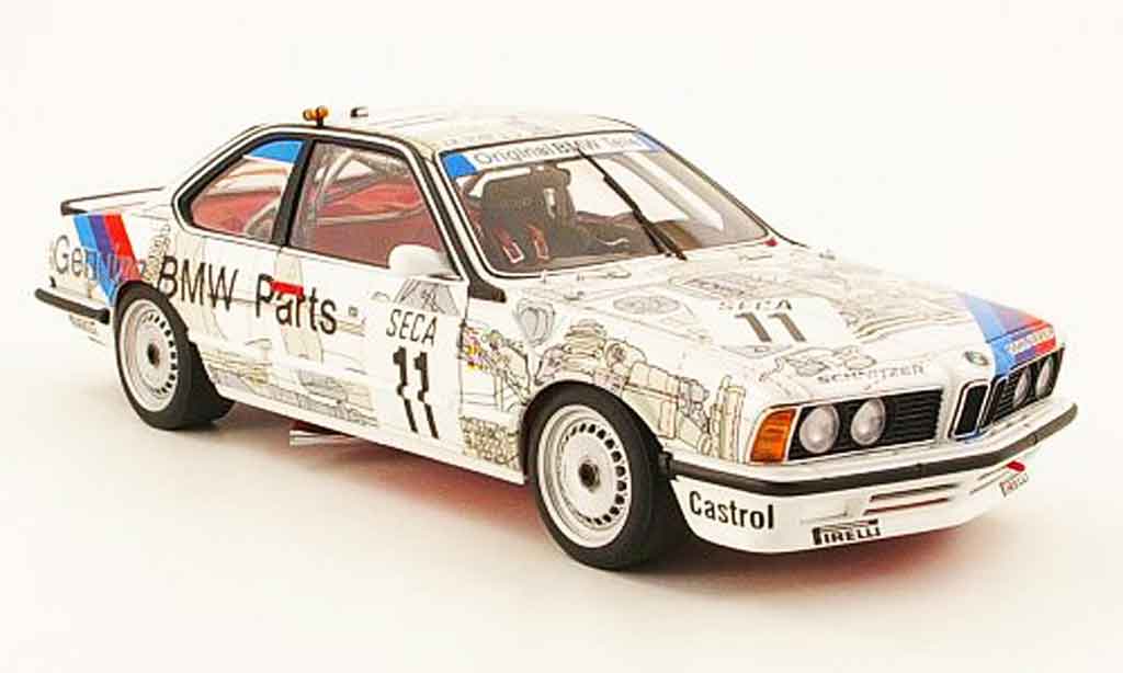 Bmw 635 CSI 1/18 Autoart m gruppe a no. 11 24h spa 1986 modellino in miniatura