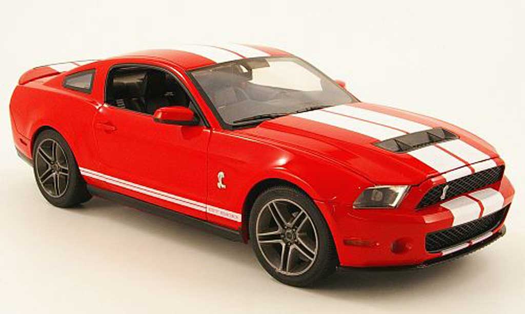Shelby GT 500 1/18 Greenlight rosso avec bianco bandes 2010 modellino in miniatura