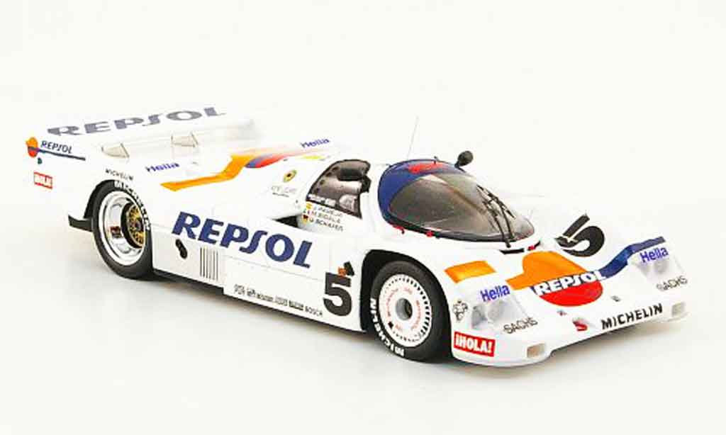 Porsche 962 1988 1/43 Spark 1988 No.5 Repsol 7ter Platz 24h Le Mans modellino in miniatura