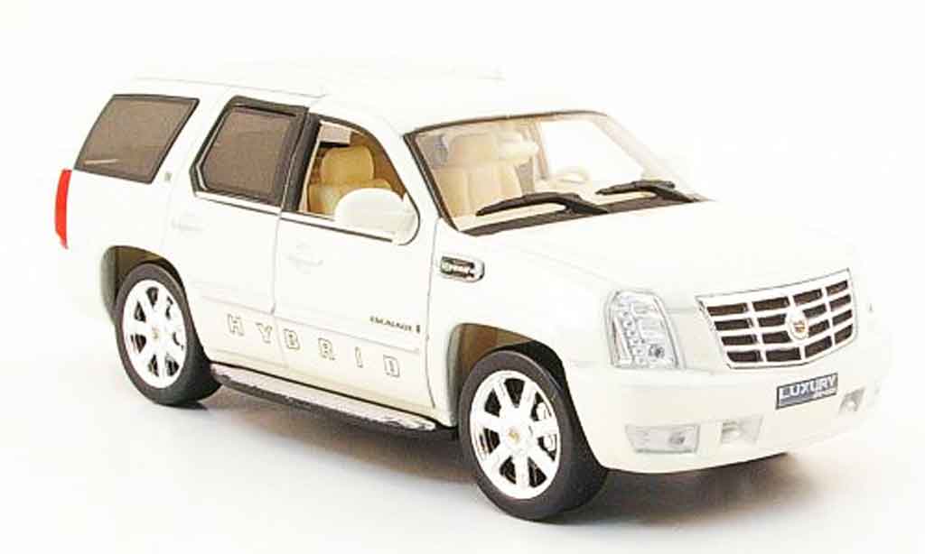 Cadillac Escalade 1/43 Luxury Die Cast Hybrid bianco 2009 2010 modellino in miniatura