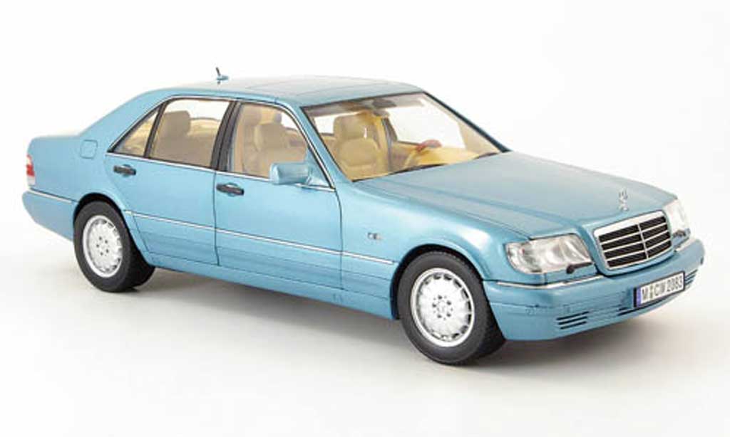 Mercedes Classe S 500 1/18 Norev 500 (w140) blu clair metallisee 1997 modellino in miniatura
