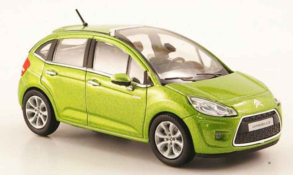 Citroen C3 1/43 Norev grun 5 turer 2009 modellino in miniatura
