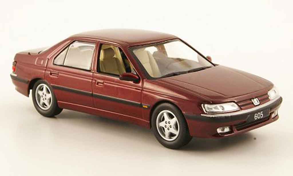 Peugeot 605 1/43 Norev rosso 1998 modellino in miniatura