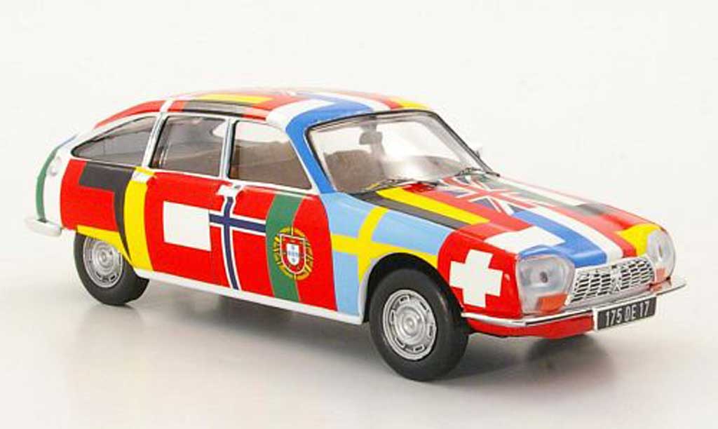 Citroen GS 1/43 IXO Voiture sans Frontieres 1971 modellino in miniatura