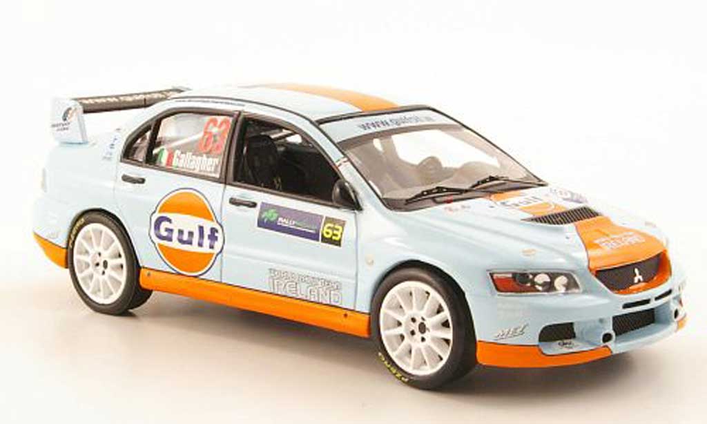 Mitsubishi Lancer Evolution IX 1/43 IXO Evolution IX No.63 Gulf Rally Irland 2009 modellino in miniatura