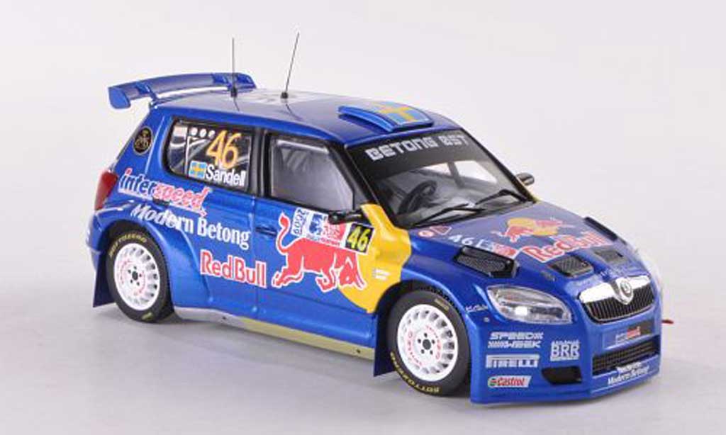 Skoda Fabia S2000 1/43 IXO S2000 No.46 Red Bull Rally Norwegen 2009 Sandell/Axelsson modellino in miniatura