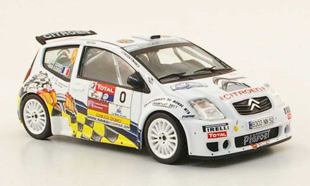 Citroen C2 S1600 1/43 IXO S1600 No.0 Rally Chablais 2009 S.Loeb modellino in miniatura