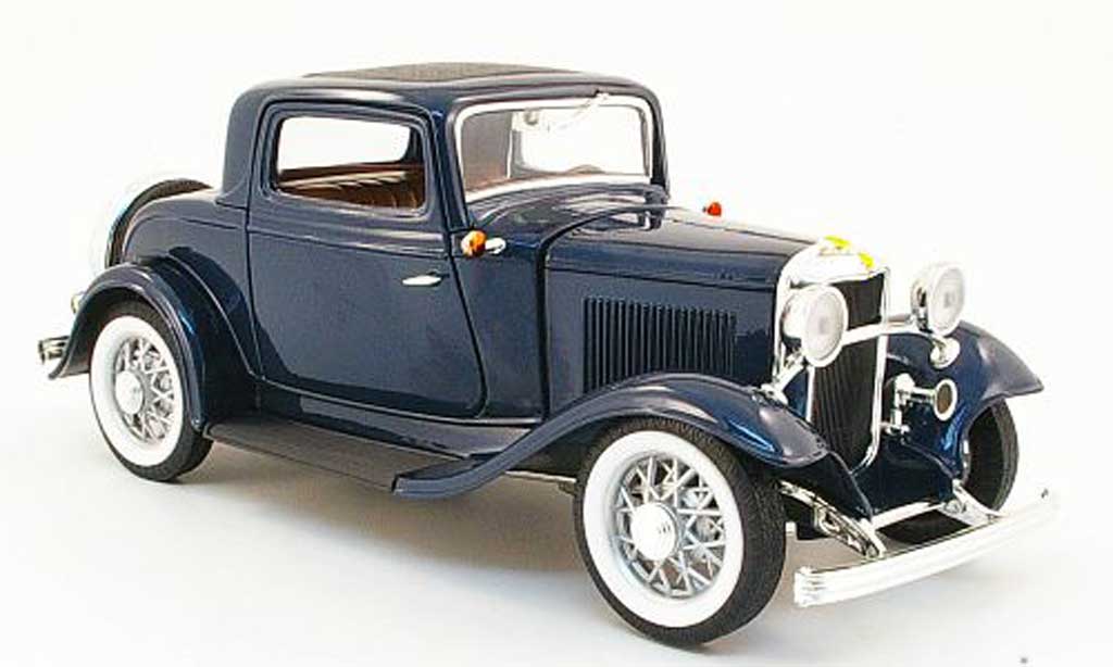 Ford Hot Rod 1/18 Yat Ming 3 window coupe blu 1932 modellino in miniatura