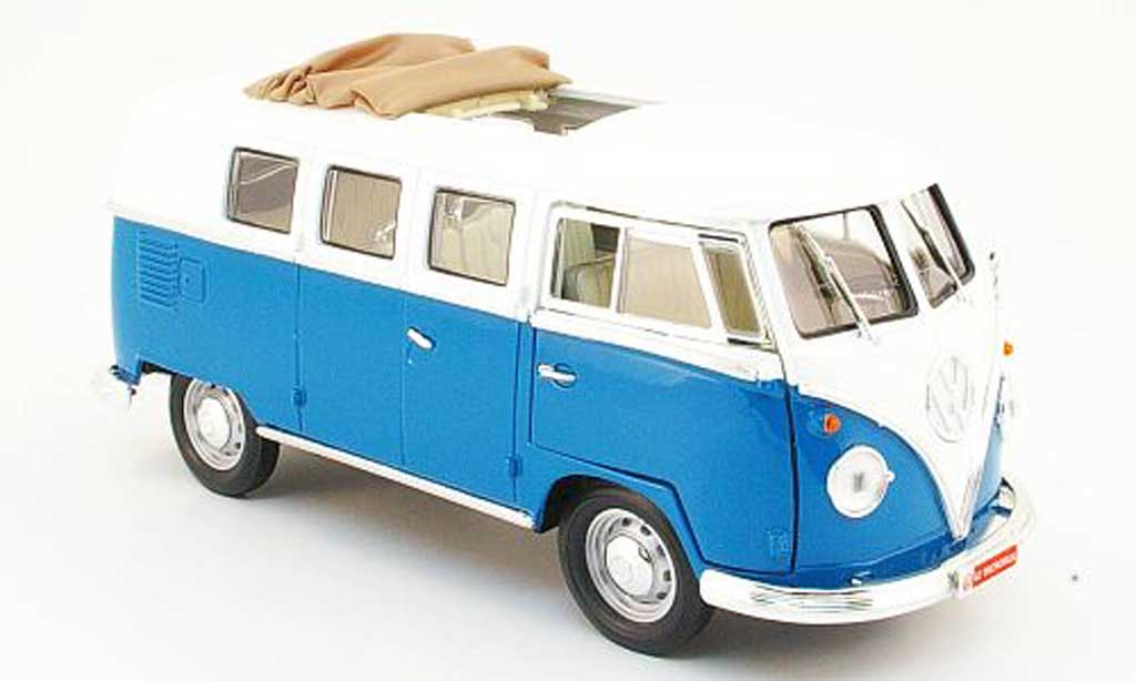 Volkswagen Combi 1/18 Yat Ming bus blu/bianco 1962 modellino in miniatura