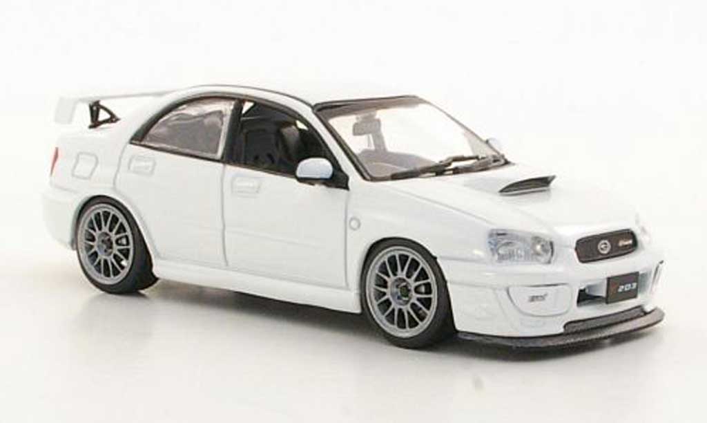 Subaru Impreza 1/43 J Collection S203 bianco RHD 2005 modellino in miniatura